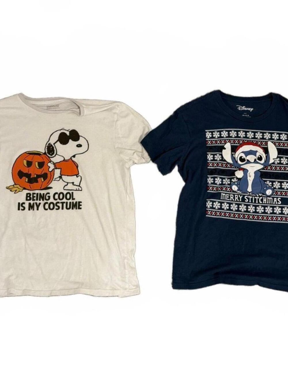 Disney & Peanuts Mens Large Lot of 2 Tee